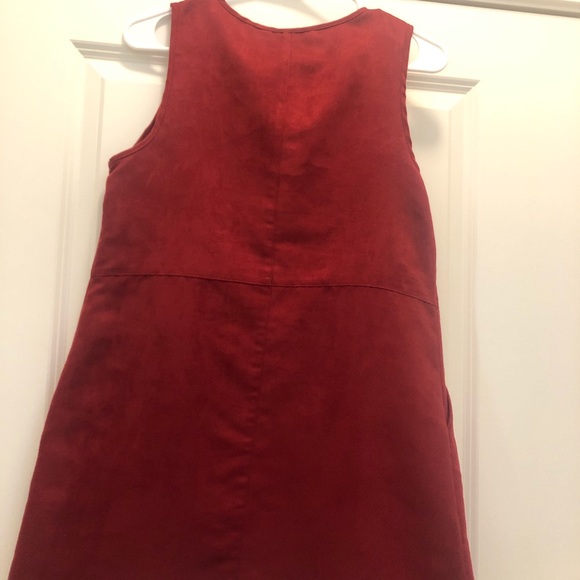 BCBG Generation Boxy Faux Suede V Neck Dress - Picture 3 of 3